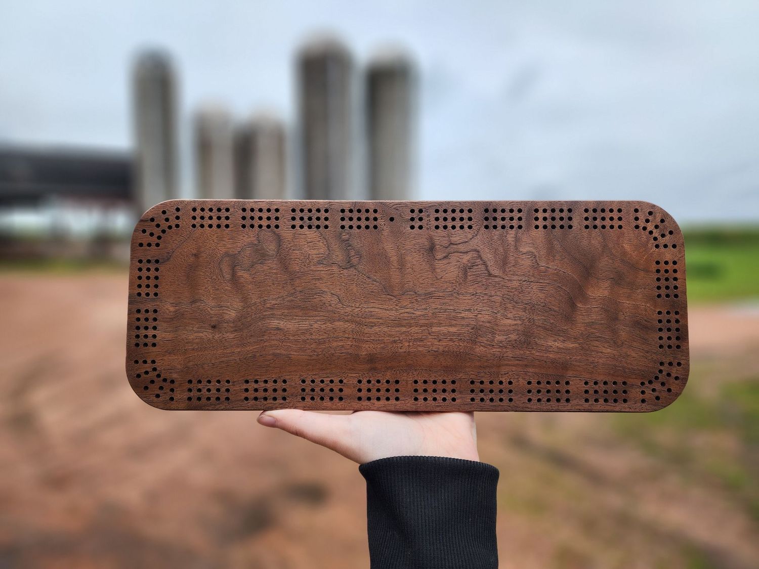 Walnut Rectangular Cribbage Board