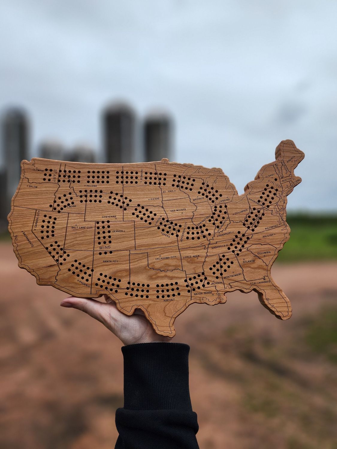 Cherry USA Cribbage Board