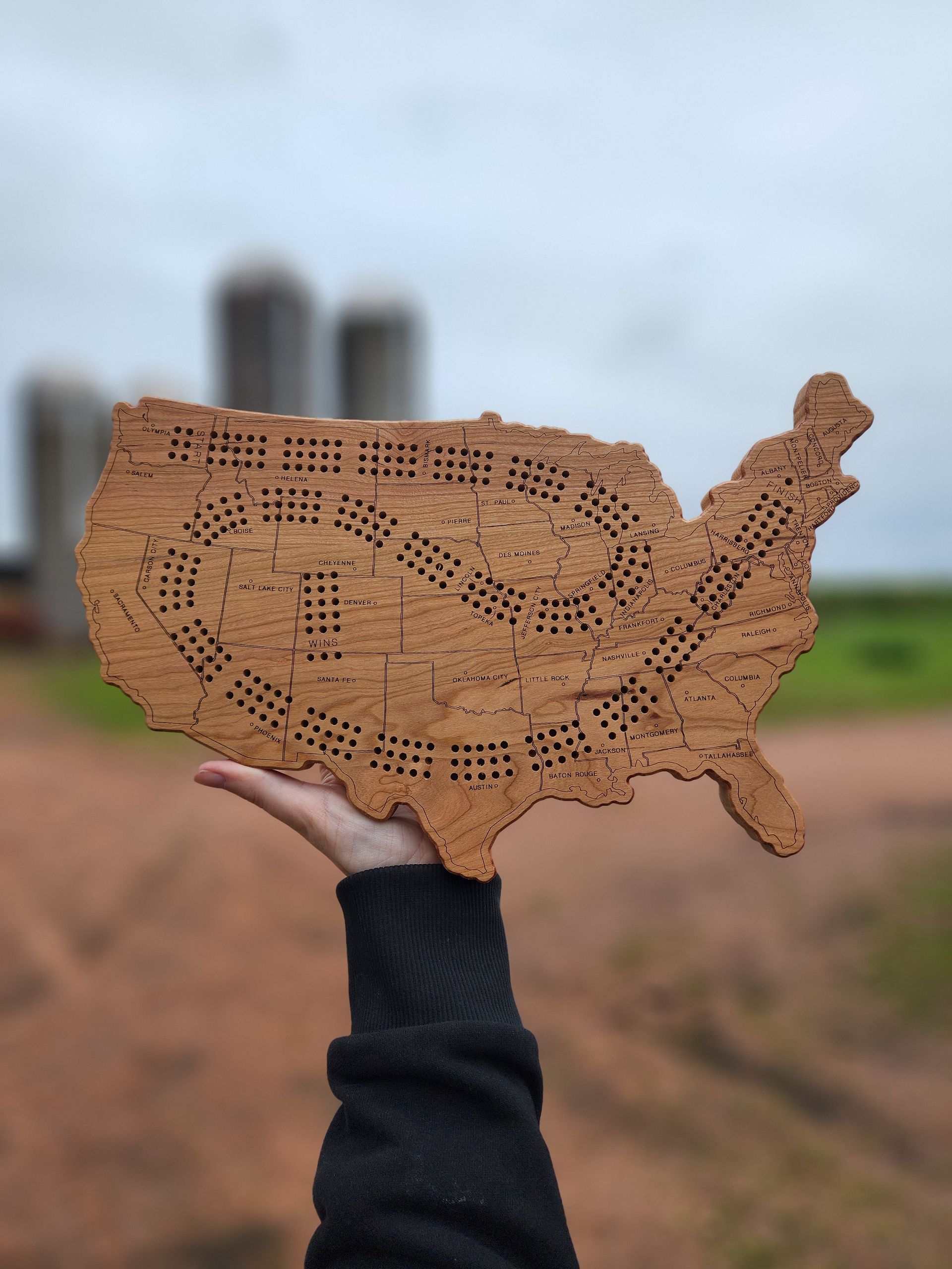 Cherry USA Cribbage Board