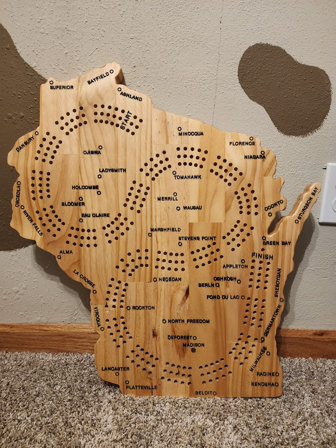 Giant WI Cribbage Board