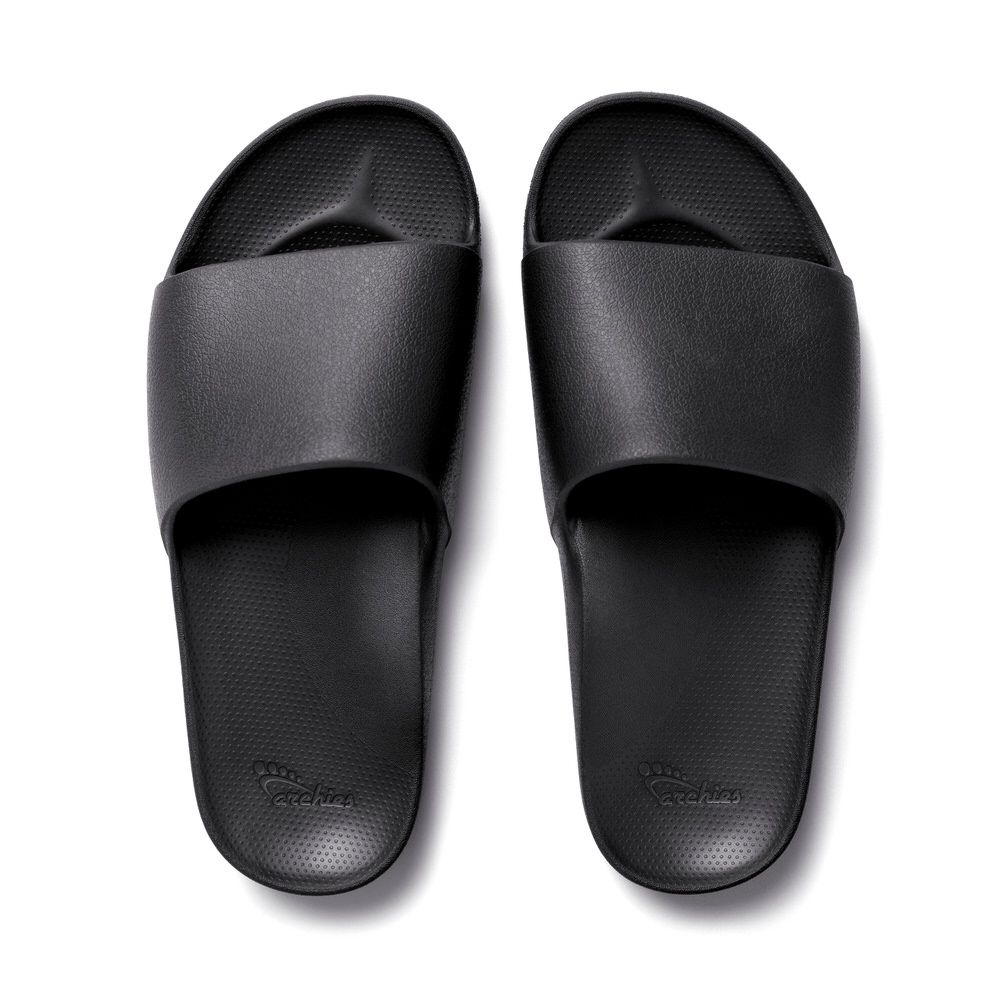 Archies - Arch Support Slides Black, Colour: Black, Size: M4 / W5