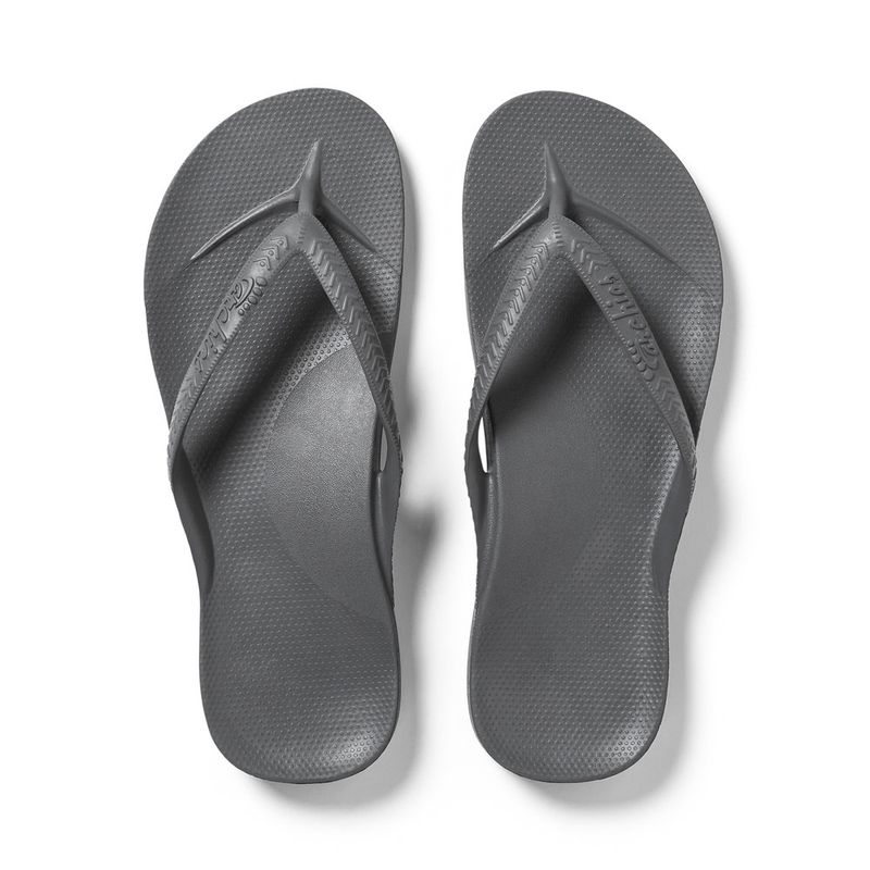 Archies - Arch Support Thongs Charcoal