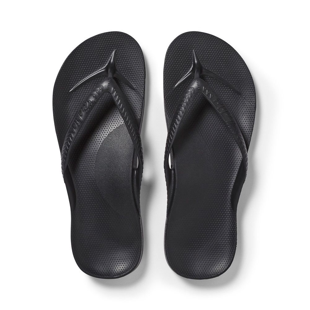 Archies - Arch Support Thongs Black, Colour: Black, Size: M4 / W5