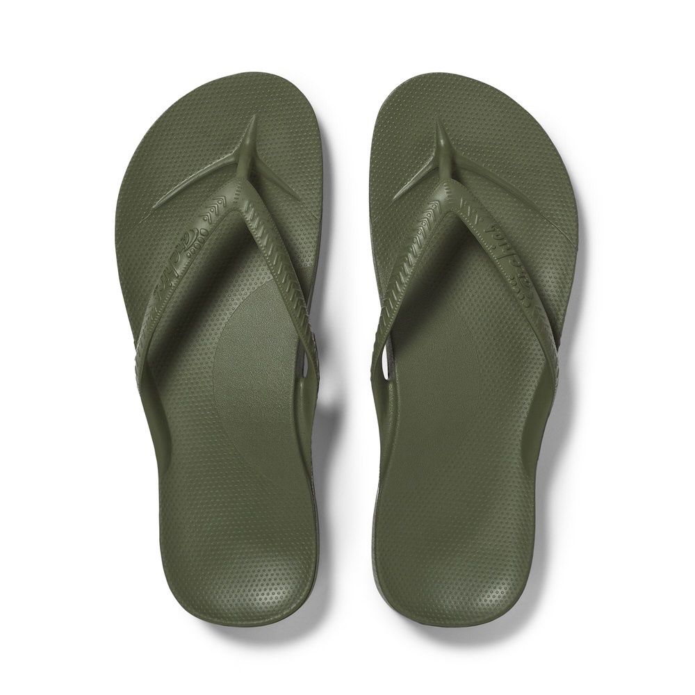 Archies - Arch Support Thongs Olive