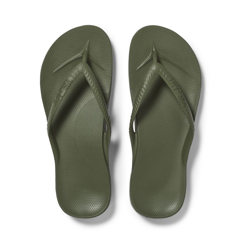 Archies - Arch Support Thongs Olive