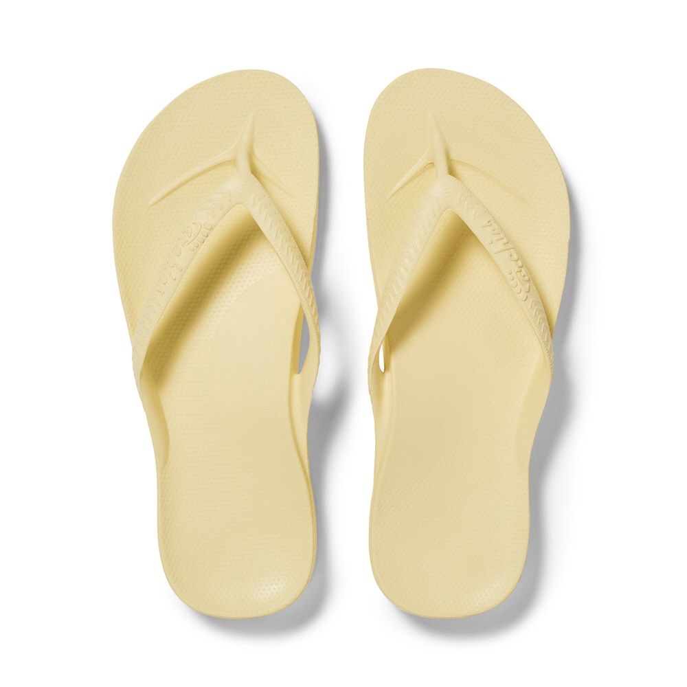 Archies - Arch Support Thongs Lemon, Colour: Lemon, Size: M4 / W5