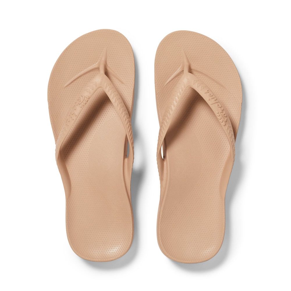 Archies - Arch Support Thongs Tan, Colour: Tan, Size: M4 / W5