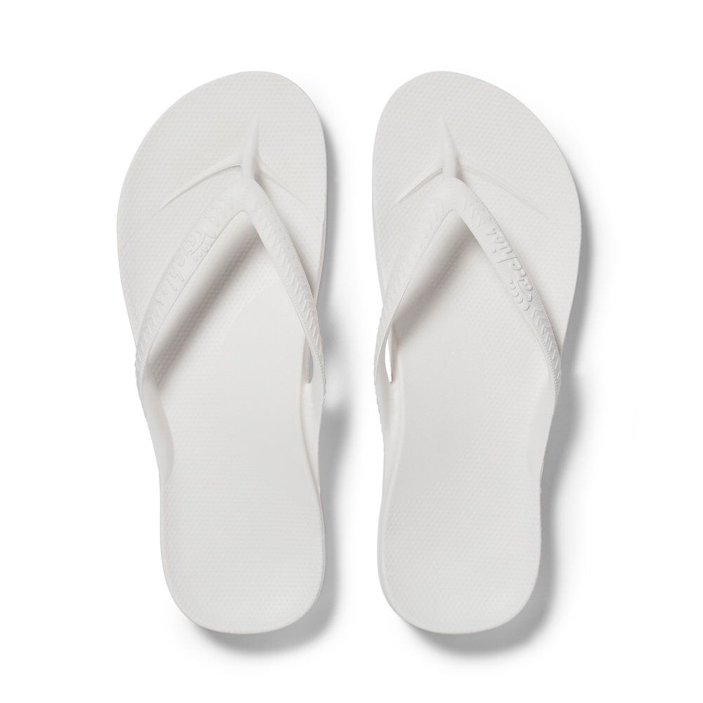 Archies - Arch Support Thongs White, Colour: White, Size: M4 / W5