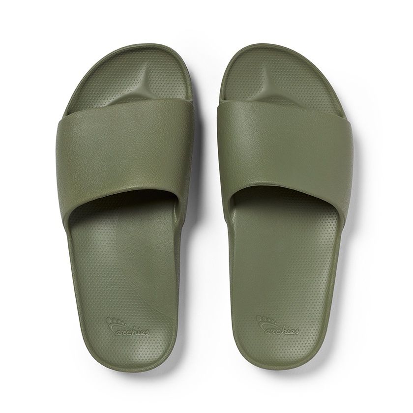 Archies - Arch Support Slides Olive, Colour: Olive, Size: M4 / W5