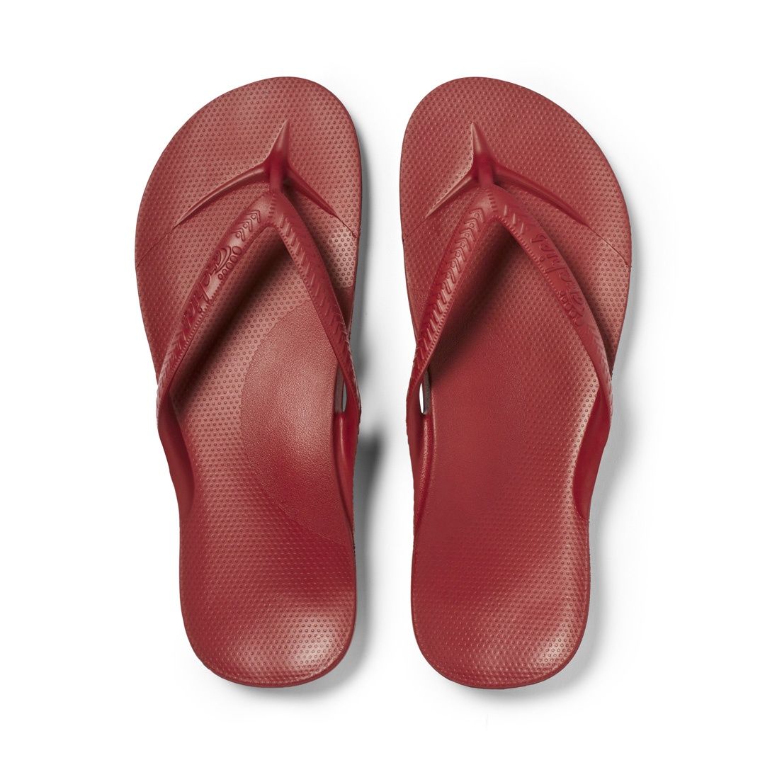 Archies - Arch Support Thongs Sangria Red