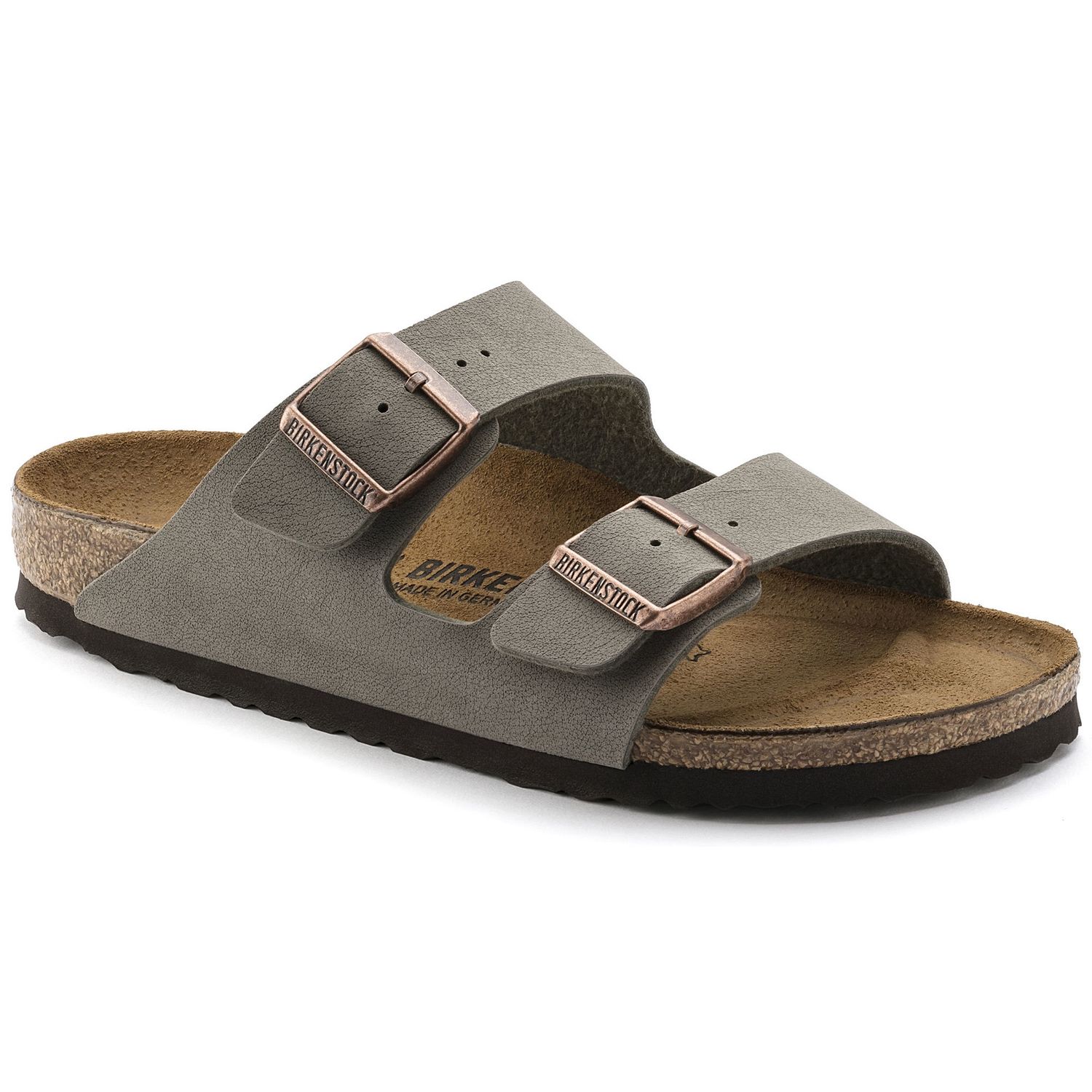 Birkenstock - Arizona BirkiBuc Stone, Colour: Stone, Fitting: Narrow, Size: 35