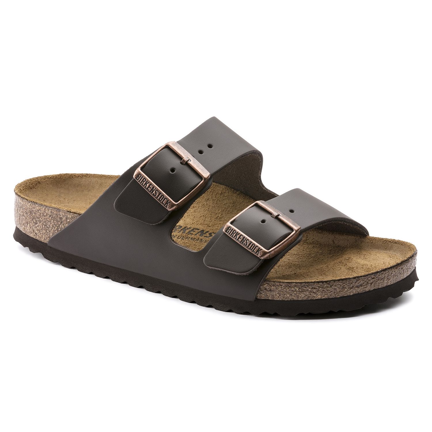 Birkenstock - Arizona Smooth Leather Dark Brown, Colour: Dark Brown, Fitting: Narrow, Size: 35