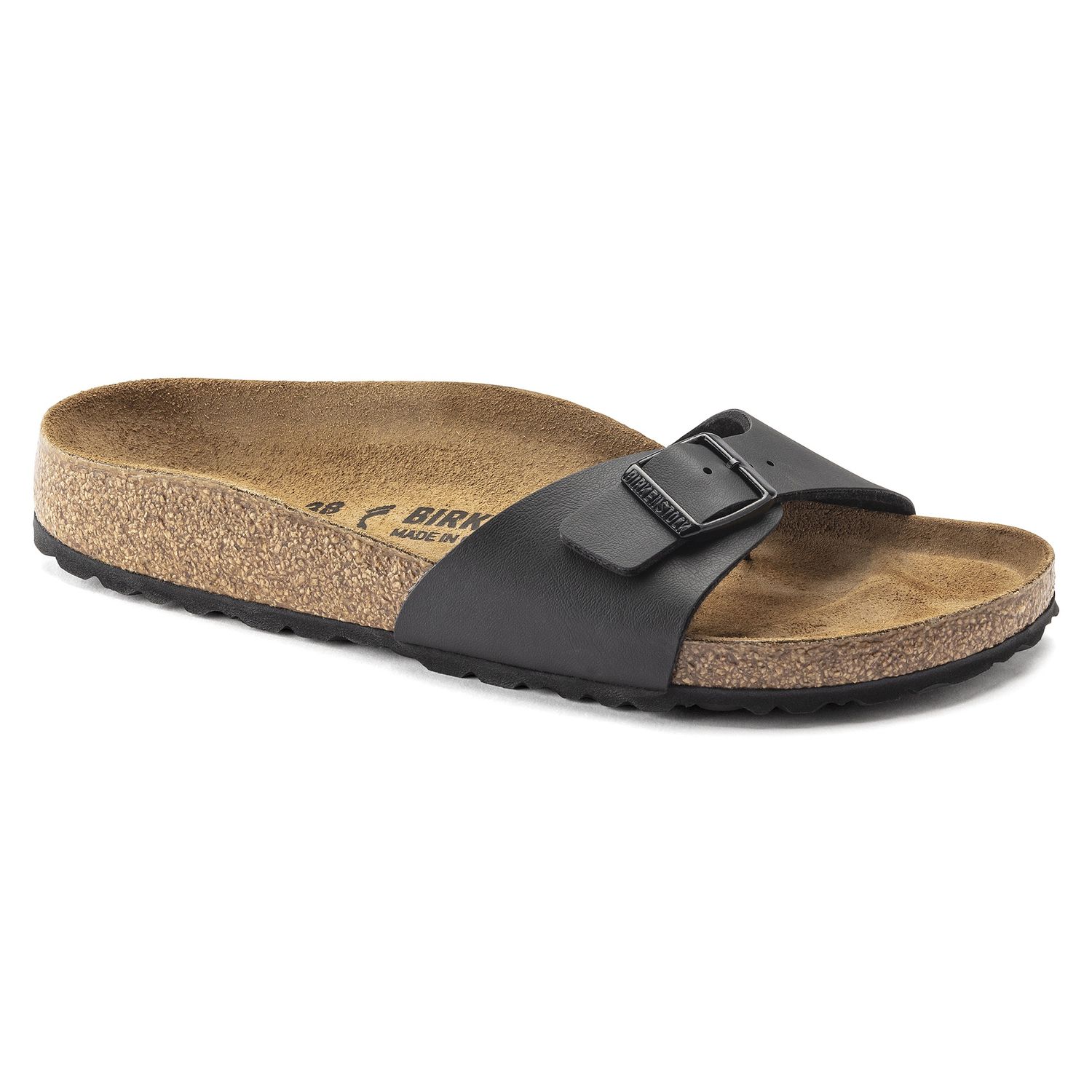 Birkenstock - Madrid Birko Flor Black, Colour: Black, Fitting: Narrow, Size: 35