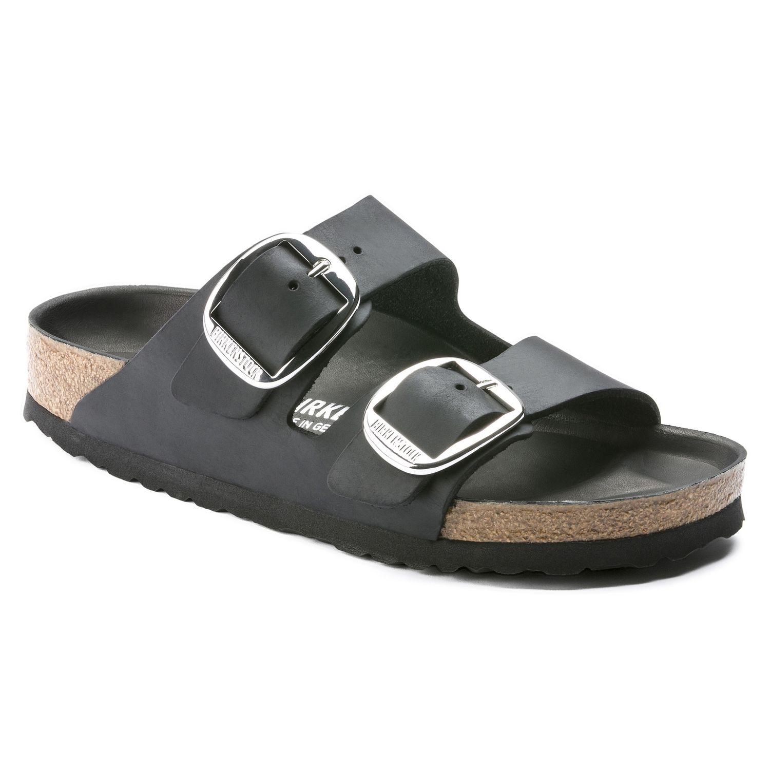 Birkenstock - Arizona Big Buckle Oiled Leather Black, Colour: Black, Fitting: Narrow, Size: 35