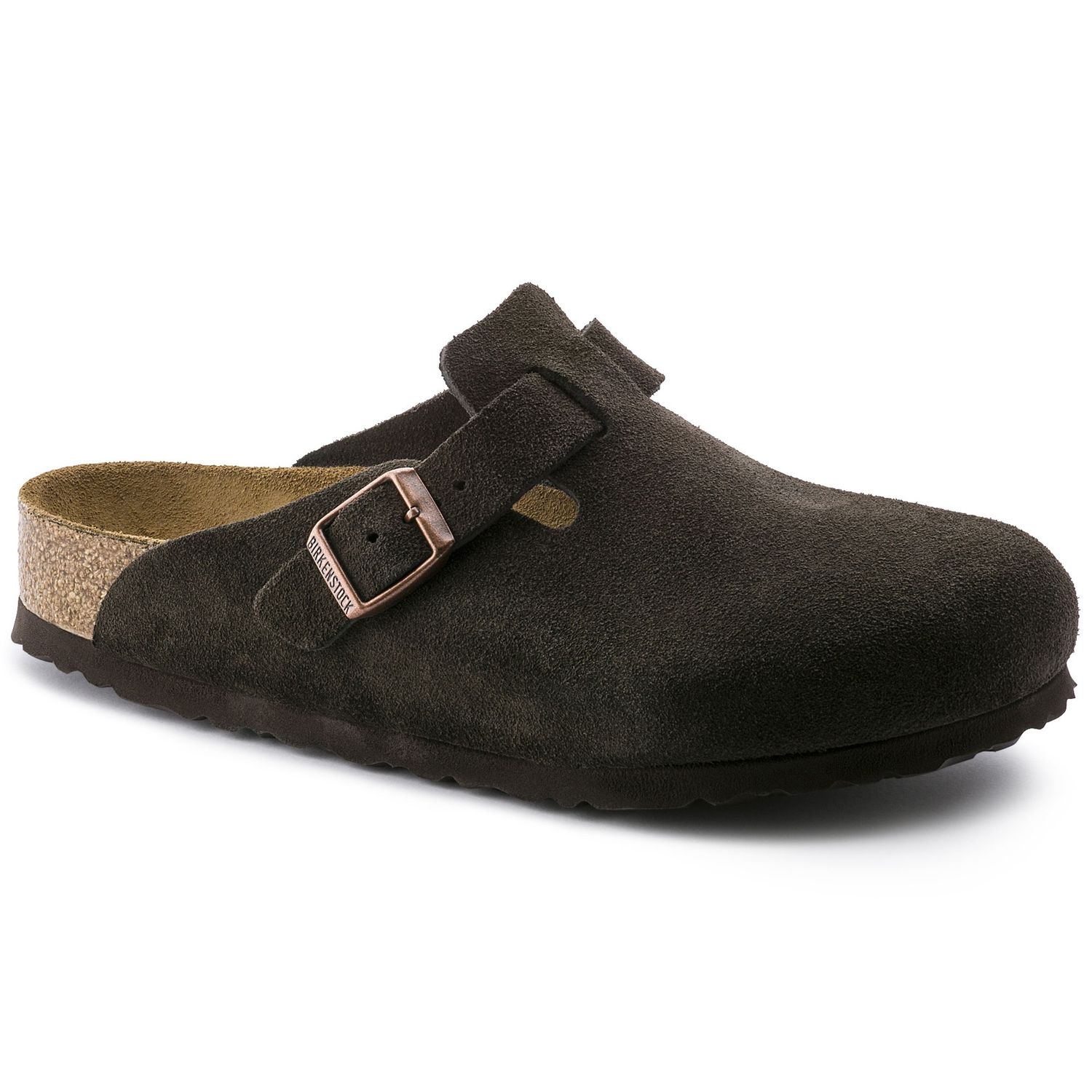 Birkenstock - Boston SFB Suede Leather Mocca, Colour: Mocca, Fitting: Narrow, Size: 35