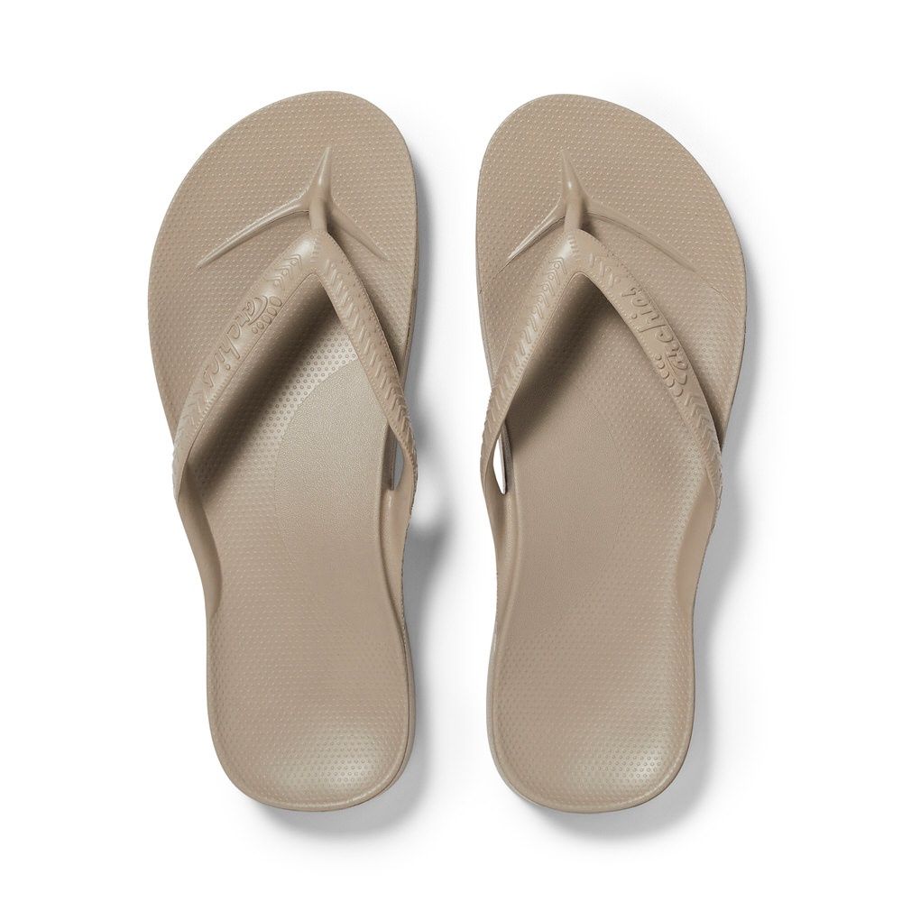 Archies - Arch Support Thongs Taupe, Colour: Taupe, Size: M4 / W5
