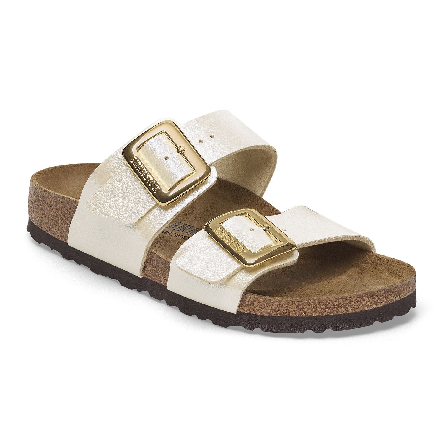 Birkenstock - Sydney Cushion Buckle Birko-Flor Graceful Pearl White, Colour: Pearl White, Fitting: Narrow, Size: 35