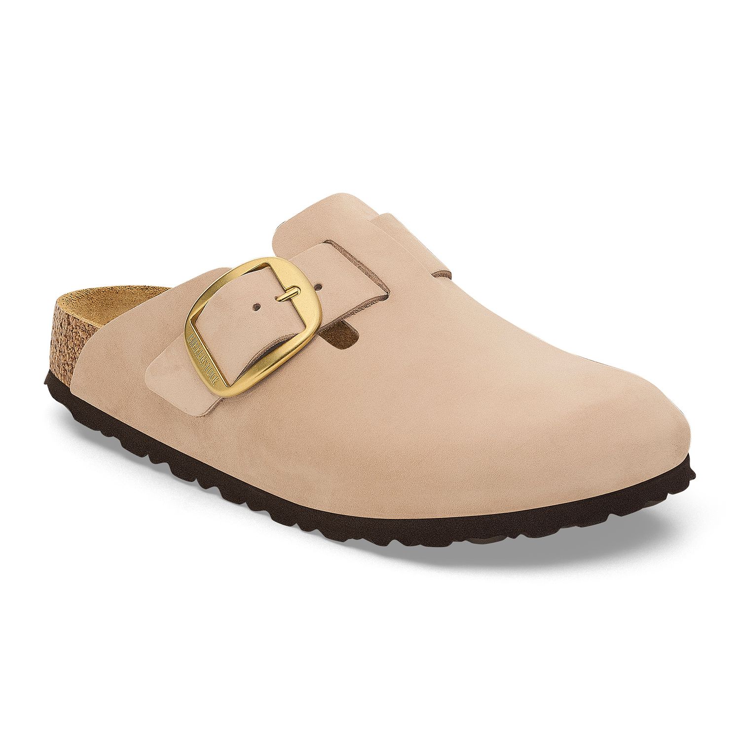 Birkenstock - Boston Big Buckle Nubuck Leather Sandcastle, Colour: Sandcastle, Fitting: Narrow, Size: 35