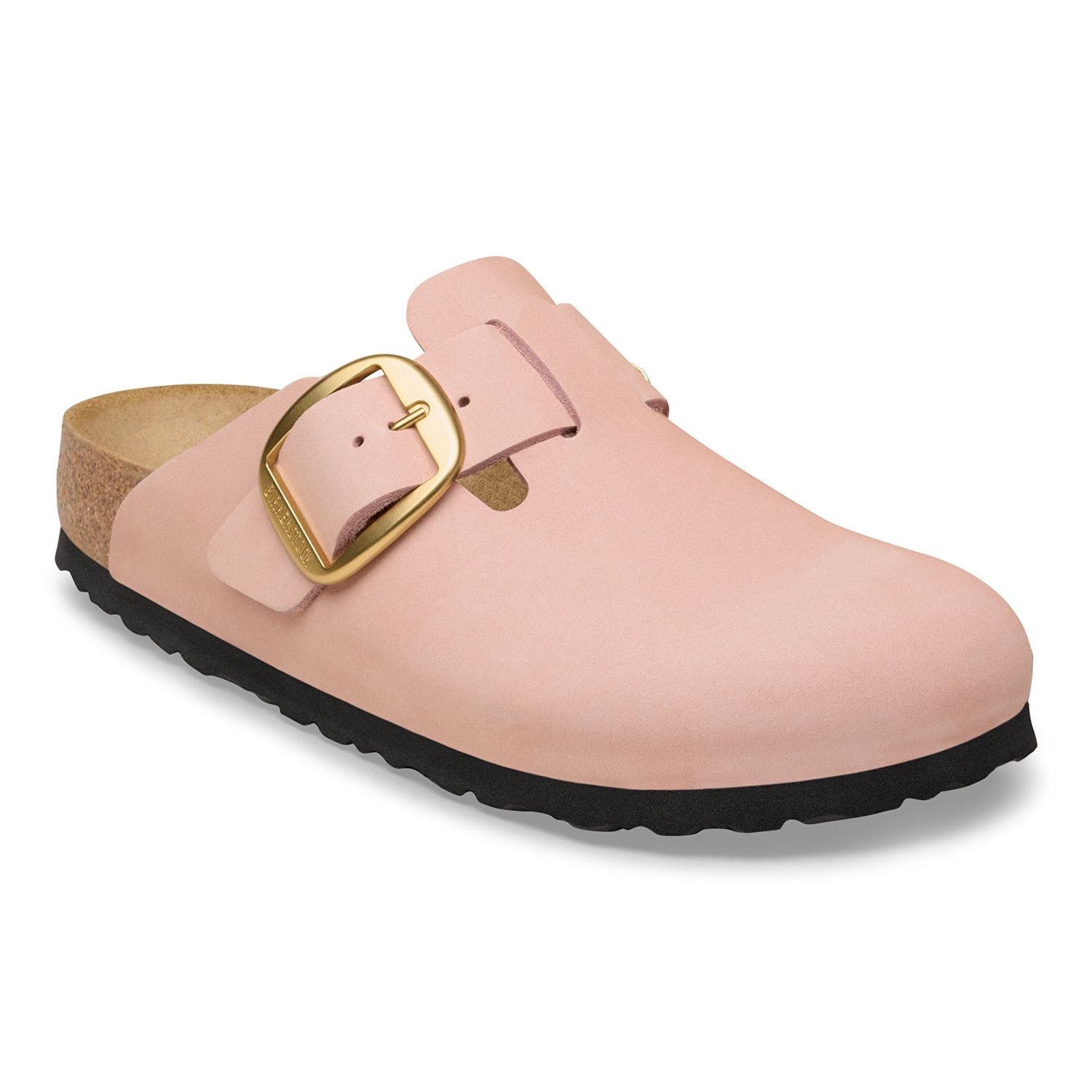 Birkenstock - Boston Big Buckle Nubuck Leather Soft Pink, Colour: Soft Pink, Fitting: Narrow, Size: 35