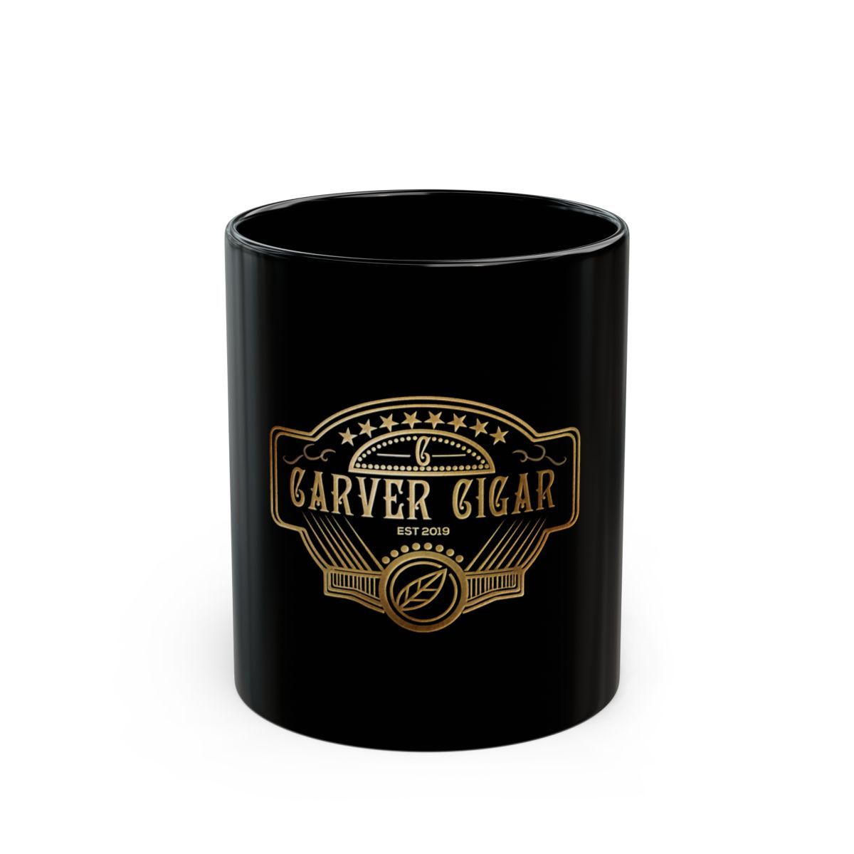 Carver Cigar Vintage Logo Black Coffee Mug (11oz &amp; 15oz)