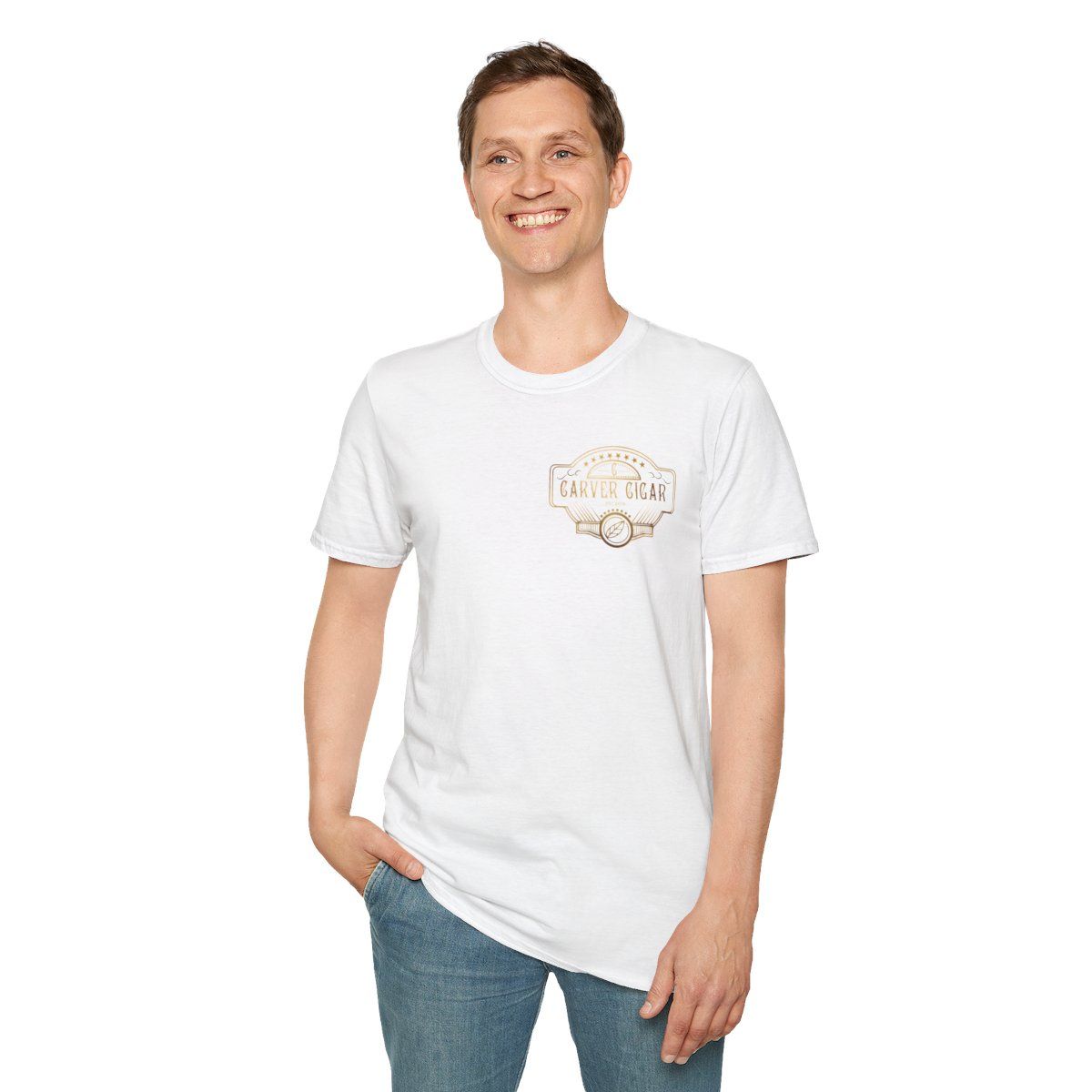 Fascia Viola Carver Cigar Logo T-Shirt, Sizes: XS, Colors: White