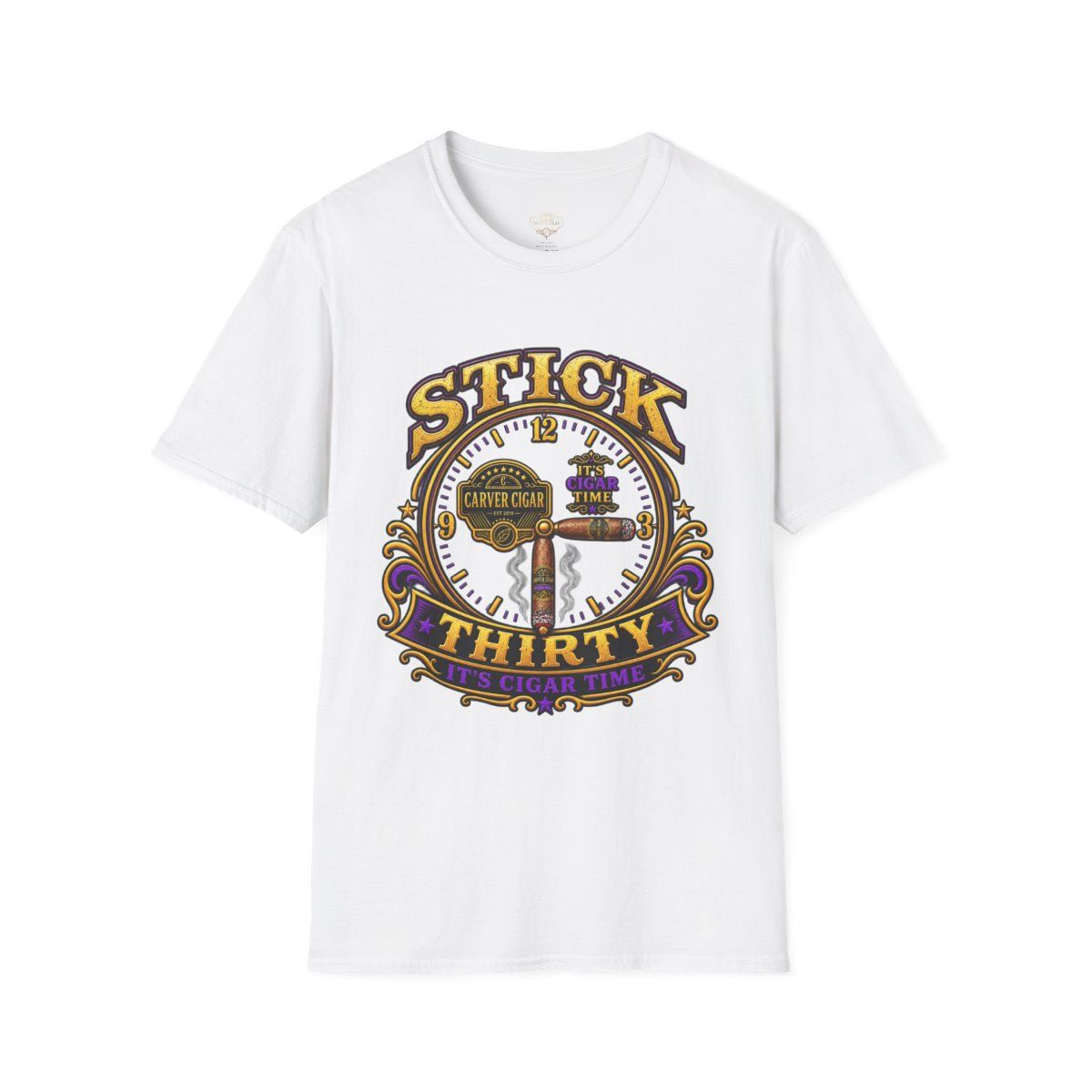 Stick Thirty Clock T-Shirt , Colors: White, Sizes: XS
