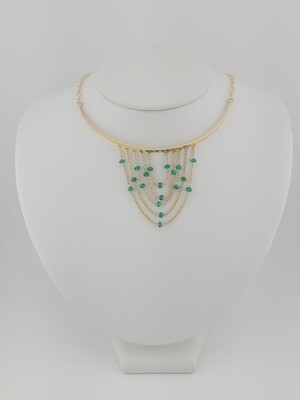 Emerald necklace 18k 17in