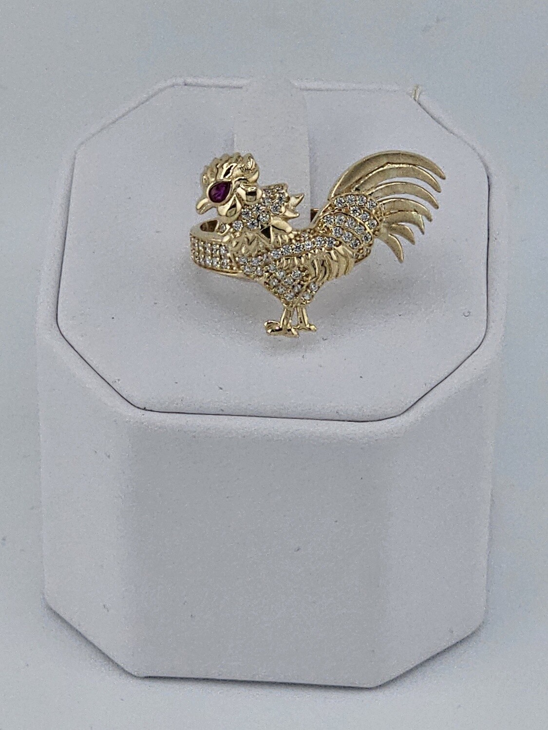 Rooster ring 14k size 8