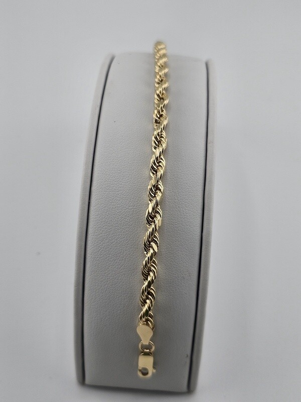 Rope bracelet 14k 7in 4.7mm
