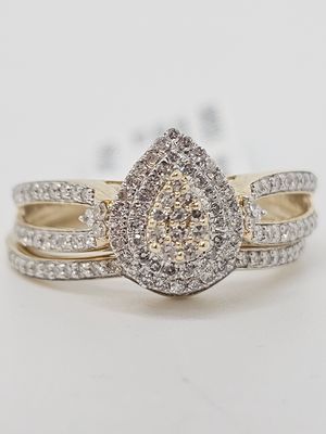 Duo Pear Bridal Rings