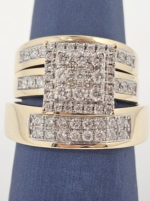 Trio Square Bridal Rings