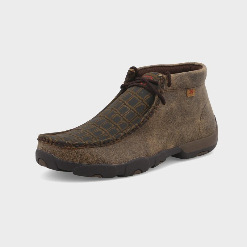 MDM0067 MEN&#39;S TWISTED X CROC PRINT DRIVING MOCS