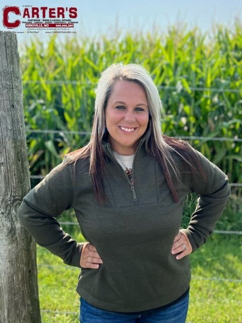 MAK9810004 WOMEN&#39;S CINCH OLIVE 1/4 ZIP SWEATER