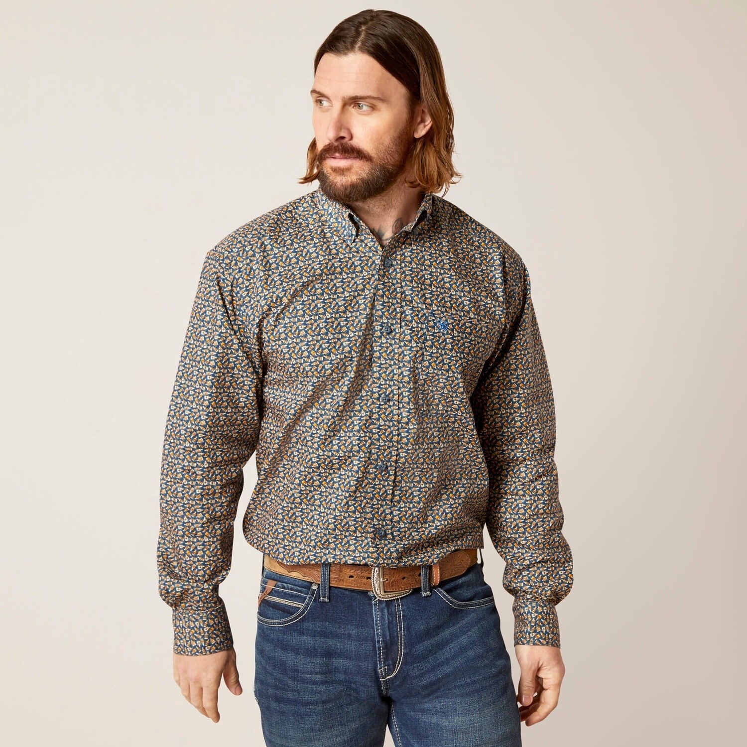10046526 MEN&#39;S ARIAT GARNER CLASSIC L/S BUTTON DOWN