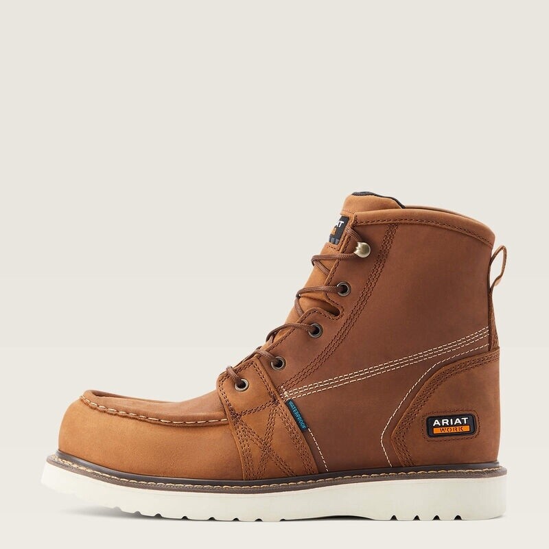 10044540 Men's AriatRebar Wedge Moc Toe 6" Waterproof Composite Toe Work Boot