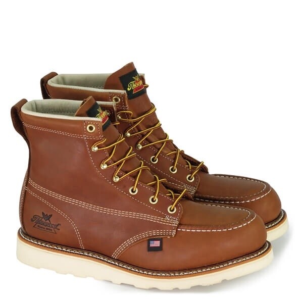 804-4200 MEN&#39;S THOROGOOD AMERICAN HERITAGE – 6″ TOBACCO SAFETY TOE – MOC TOE MAXWEAR WEDGE™