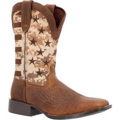 DDB0397 Men&#39;s Durango 11&quot; WESTWARD™ SADDLEHORN DIGI CAMO FLAG WESTERN BOOT