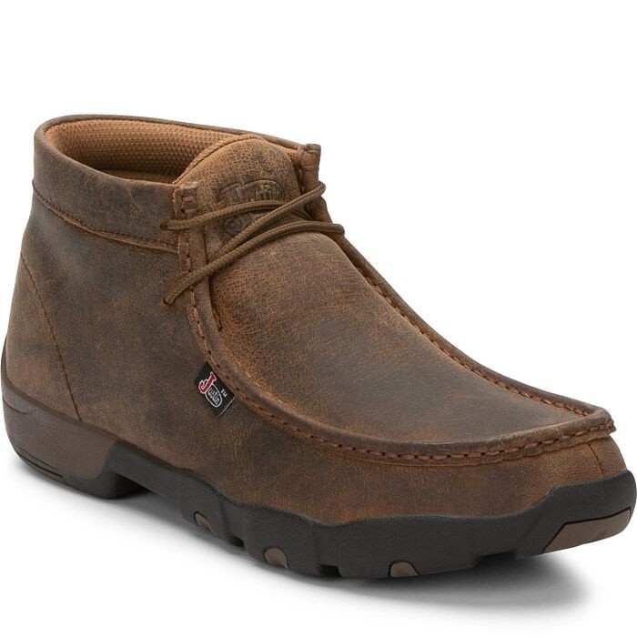 232 MEN'S JUSTIN 4" CAPPIE DARK BROWN MOCS