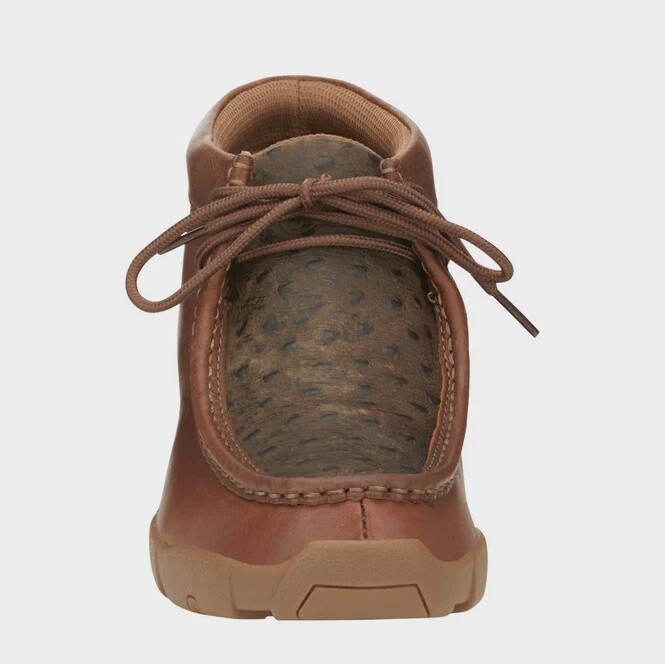 SE239 Men's Justin Brown Cappie Ostrich Print 4in Round Moc Toe