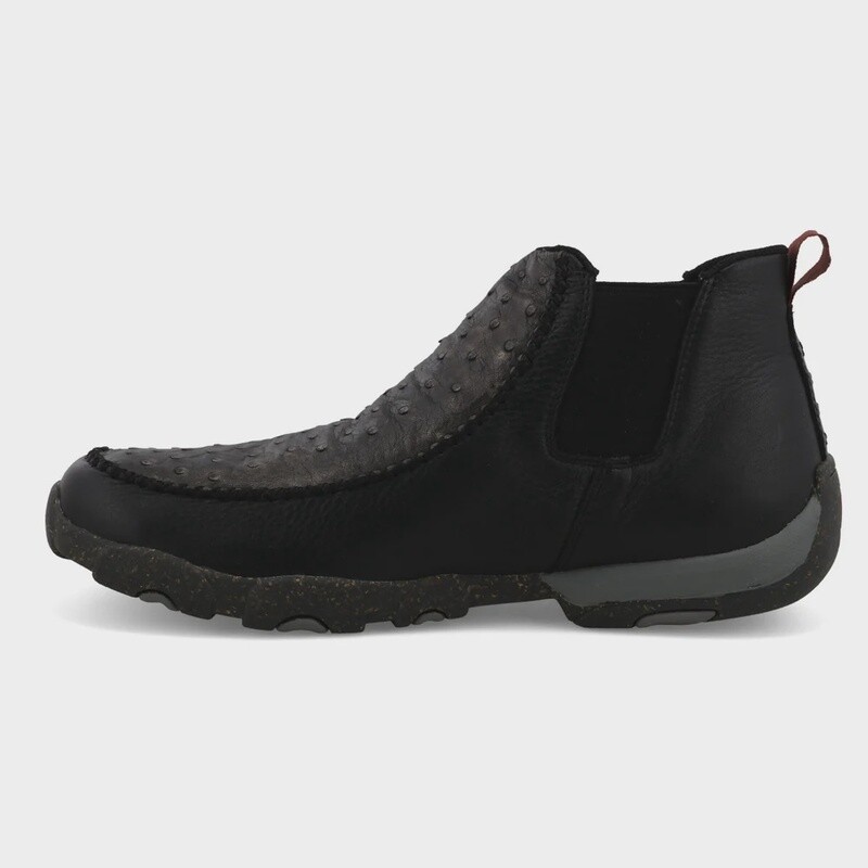 MDMG006 MEN'S TWISTED X BLACK OSTRICH 4" CHELSEA DRIVING MOC
