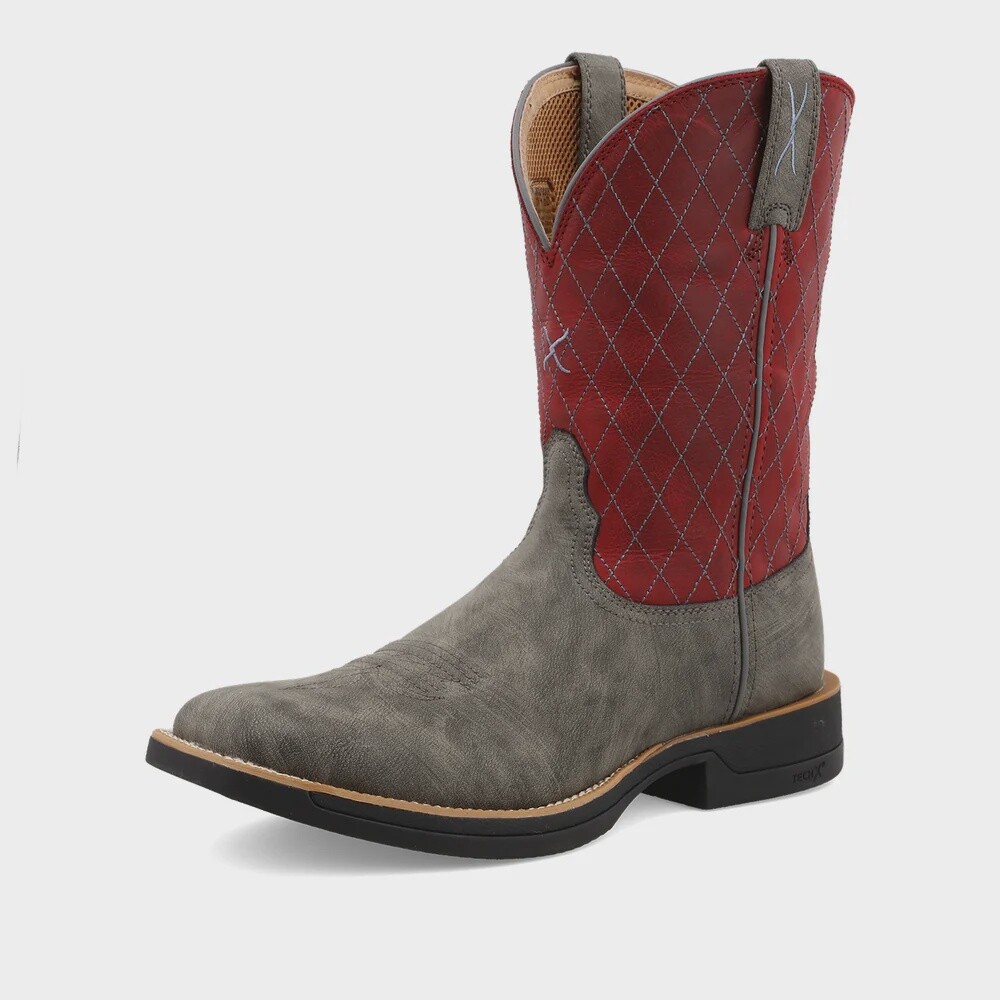 MXW0005 MEN&#39;S TWISTED X 11&quot; GREY/WINE SQUARE TOE TECH X™ BOOT