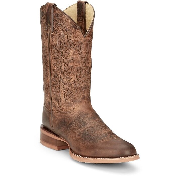 CJ2045 MEN'S JUSTIN 12" CLANTON KHAKI COWHIDE ROUND TOE WESTERN BOOT