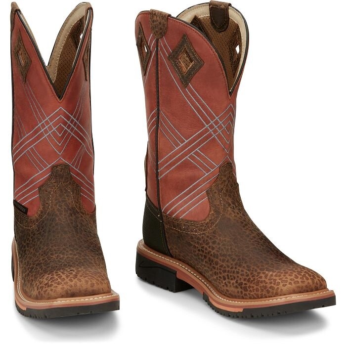 SE4216 MEN&#39;S JUSTIN DALHART 12&quot; WATERPROOF WORK BOOT