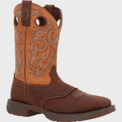 DB4442 MEN&#39;S DURANGO 11&quot; REBEL SADDLE UP WESTERN SQUARE TOE BOOT