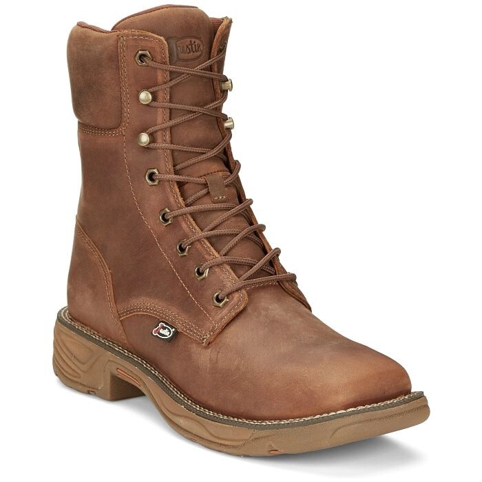 SE467 MEN&#39;S JUSTIN RUSH 8&quot; WATERPROOF LACE-UP WORK BOOT