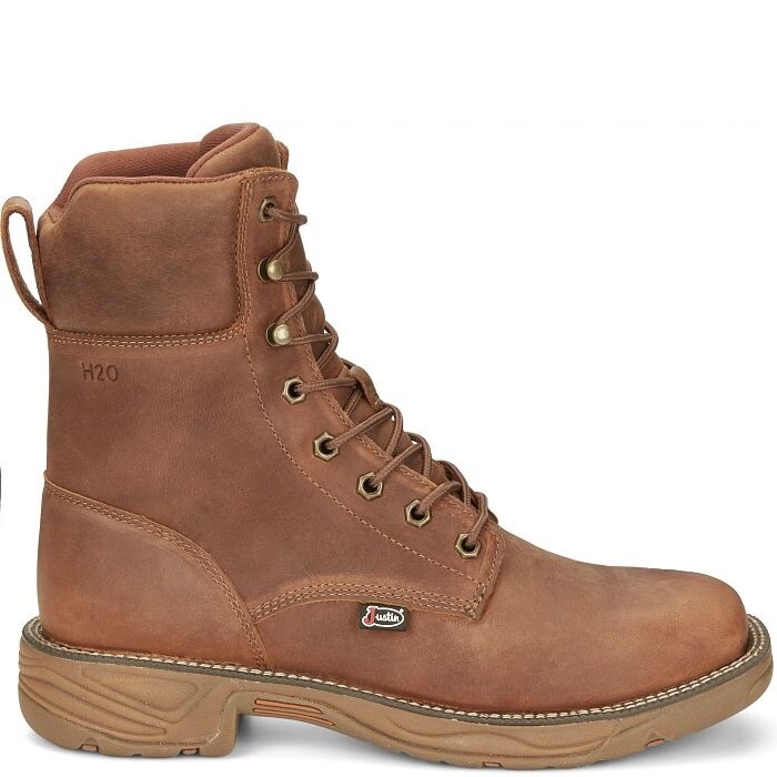 SE467 MEN'S JUSTIN RUSH 8" WATERPROOF LACE-UP WORK BOOT