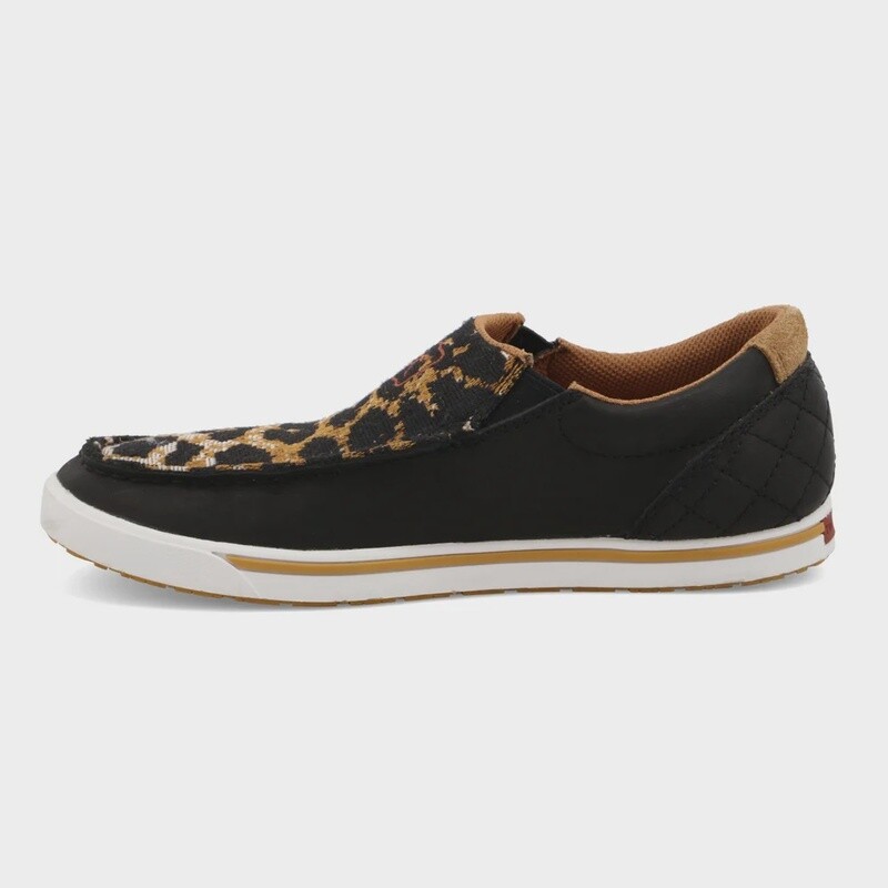 WCA0052 WOMEN'S TWISTED X BLACKK/LEO SLIP-ON KICKS