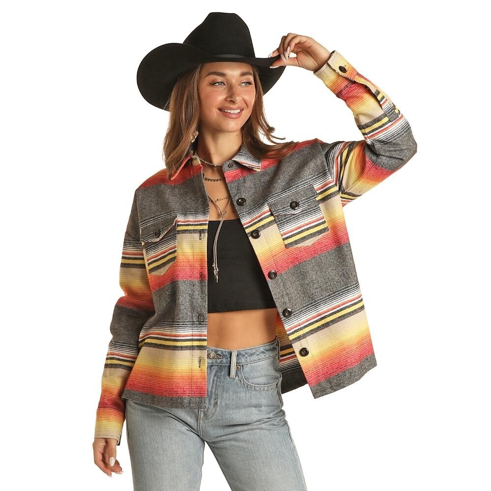 BW92C01929 WOMEN&#39;S ROCK &amp; ROLL BOXY SHACKET