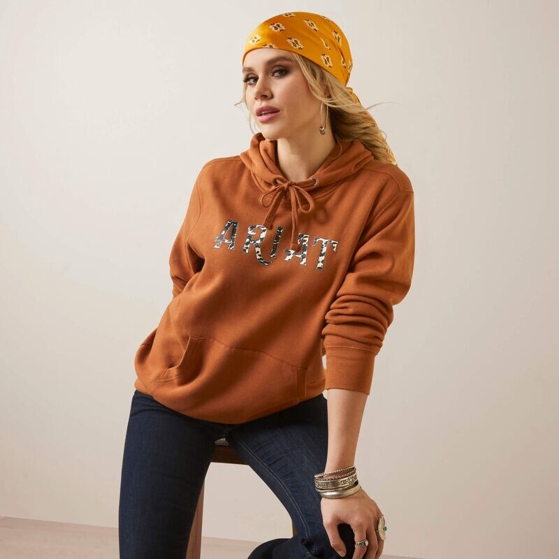 10046453 WOMEN&#39;S ARIAT REAL COW HYDE GLAZED GINGER HOODY