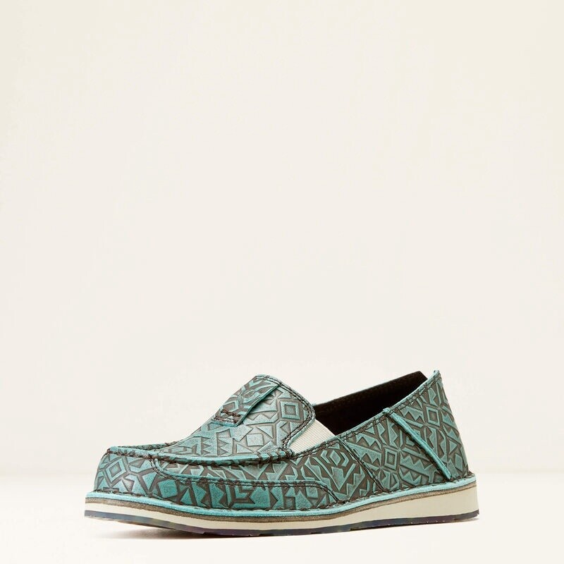 10046921 WOMEN&#39;S ARIAT TURQUOISE EMBOSSED CRUISER